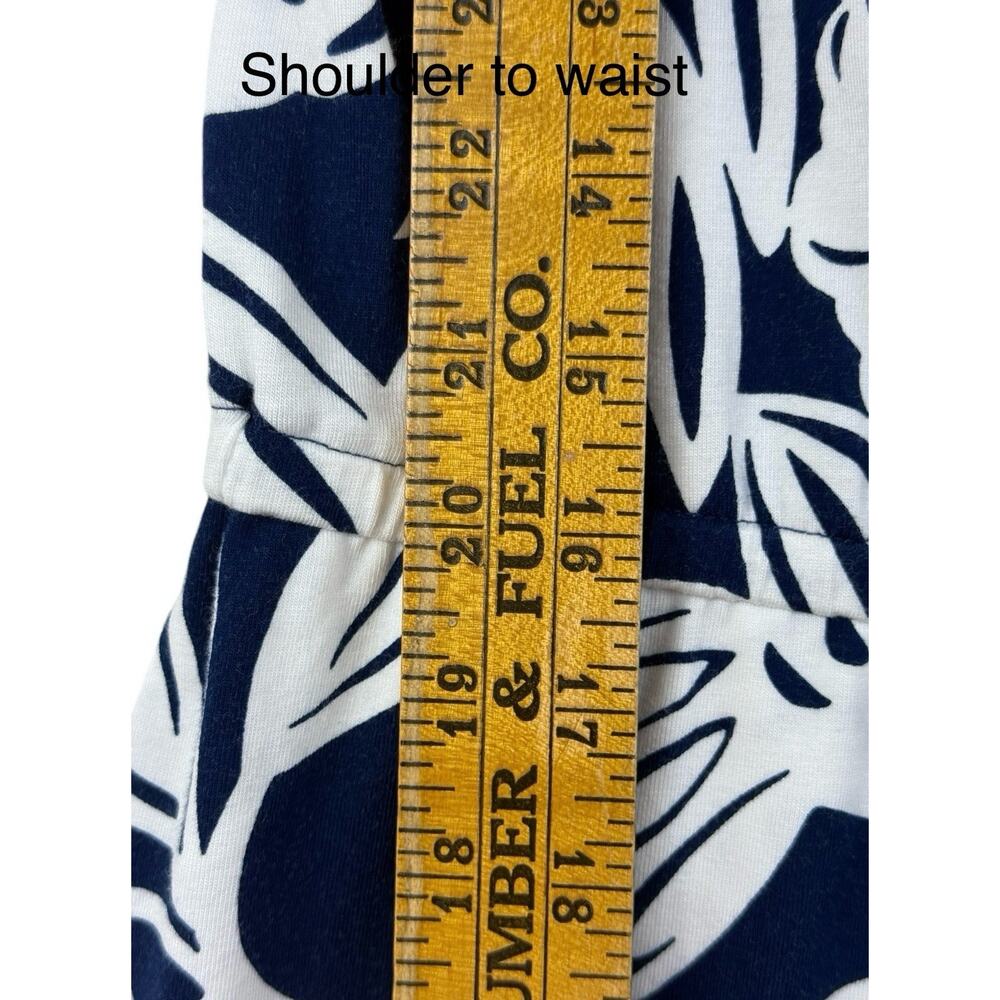 Talbots Dress Faux Wrap Maxi Tank Blue White Botanical Medium Petite Cotton Knit - Picture 15 of 16